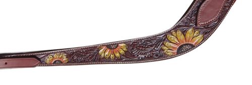 Showman Painted sunflower leather pulling collar #2